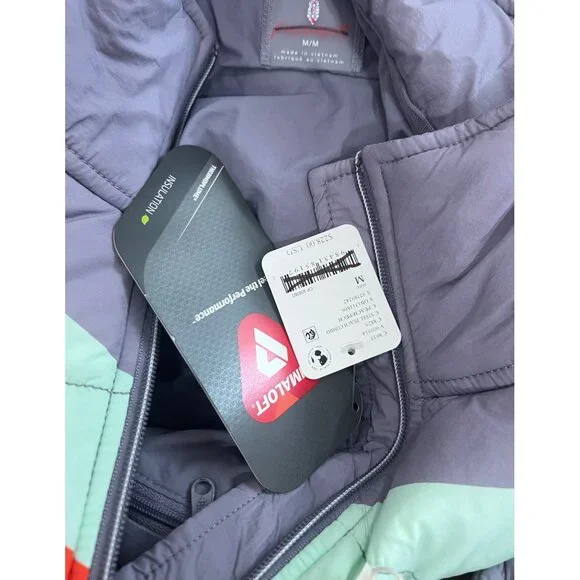 Free People FP Movement Pippa Packable Puffer Size Medium Y2K Stripes 90's - Picture 5 of 5